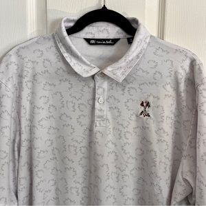 Travis Mathew Polo Shirt Adult Xl White Gray Short Sleeve Golf Golfer Men's